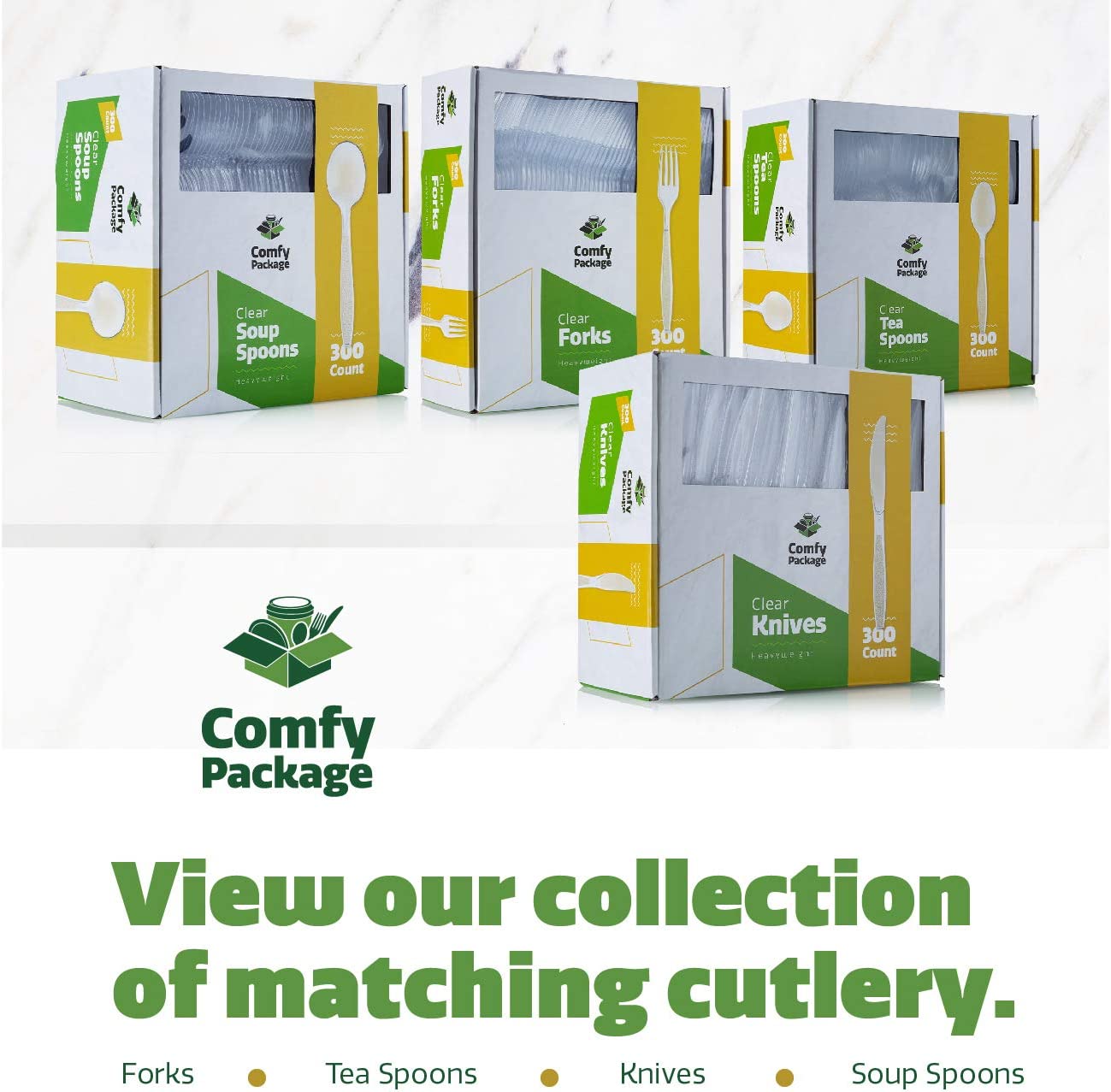 Comfy Package [300 Pack] Heavyweight Disposable Clear Plastic Knives - Image 7
